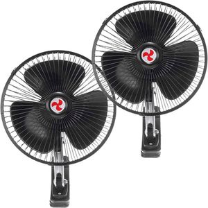 Kit 2 Mini Ventilador Veicular Carro Caminhão ônibus De 20cm