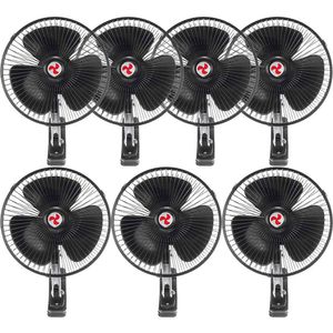 Kit 7 Mini Ventilador Veicular Carro Ônibus Caminhão De 20cm
