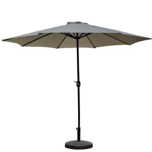 Ombrelone Central Bali Rivatti 270 Cm Em Alumínio Com Base Hdpe E Capa Em Poliéster Marfim