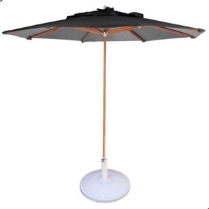 Ombrelone Guarda Sol 3,00 Metros De Madeira Com Base Preto