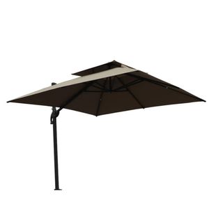 Ombrelone Lateral Tulum Rivatti 300 Cm Em Aluminio Com Base Cruz Capa Poliéster Fendi
