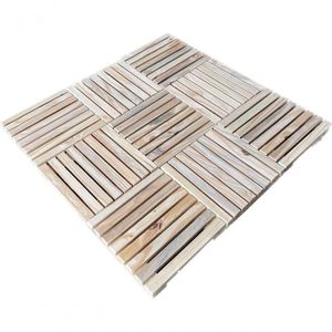 Decks Kit Com 4 Madeira Pinus 50X50Cm Ripado Para Comércio