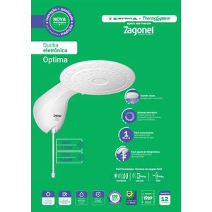Chuveiro Eletrônico Zagonel Optima Branco 5500W 110V
