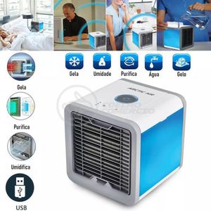 Ar Condicionado Portátil Arctic Air Cooler Umidificador Climatizador Luz Led 7 Cores Rgb