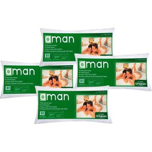 Travesseiro Fibras Siliconadas Aman Corpo Inteiro Kit C/ 4 Un 50x130 - Ortobom
