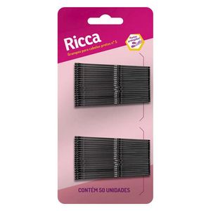 Grampo Para Cabelo Preto Nº 5 Com 50 Unidades Ricca