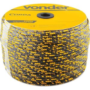 Corda Multifilamento Trançada 10X190M Preta E Amarela Vonder