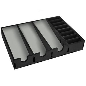 Suporte Mdf Para 3 Maquinas De Cortar Cabelo E 8 Pentes De Altura Preto - Cinza