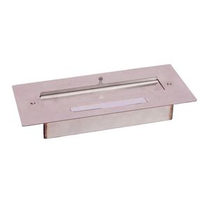 Queimador Lareira Portátil De Embutir Aço Inox 39x16,5x6cm