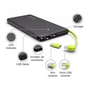 Carregador Portátil Powerbank 10000mah Conector Type C