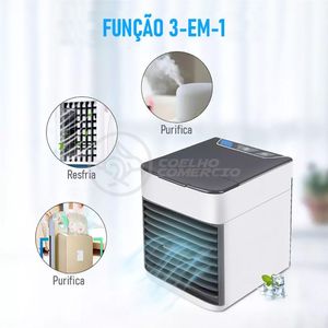 Ar Condicionado Portátil Arctic Air Cooler Umidificador Climatizador Luz Led 7 Cores Rgb