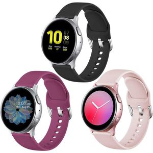 3 Pulseiras Silicone P- Galaxy Watch 3 41mm - G (preto-rosê-vinho)