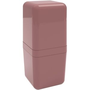 Porta Escova Cube Coza Com Tampa Rosa Malva