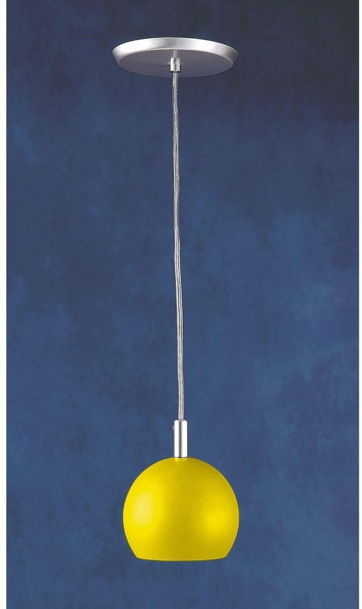 Pendente 1 Lâmpada Contemporaneo Redondo Gu10 60W Alumínio Pantoja 3079 Amarelo Bivolt