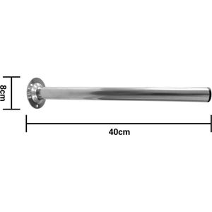 Pé Para Móveis Tipo Tubo Zamar Prata 40cm