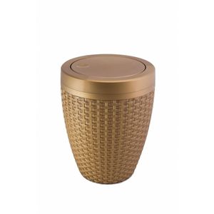 Lixeira de Banheiro Rattan Aquaplas Ouro