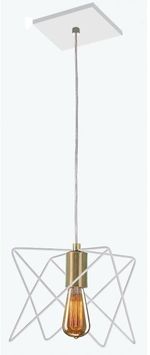 Pendente 1 Lâmpada Contemporaneo Triangular 60W Metal Pantoja 6189 Preto Bivolt