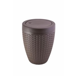 Lixeira de Banheiro Rattan Aquaplas Marrom
