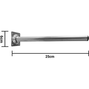 Pé Para Móveis Tipo Tubo Zamar Prata 25cm