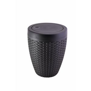 Lixeira de Banheiro Rattan Aquaplas Preto