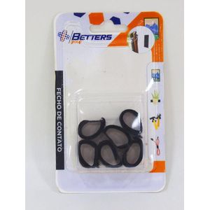 Abraçadeira de Nylon Betters Fecho Contato Preto 90x10mm Cartela com 6 Unidades