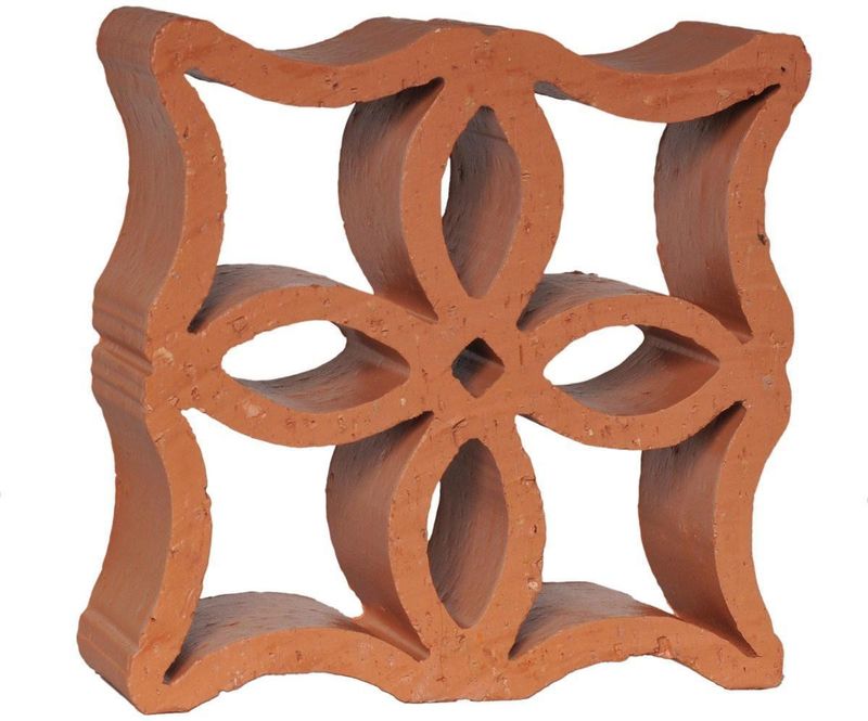 Elemento-Vazado-Cobogo-Bruto-Ceramica-Martins-18x7x18cm-Reto-Flor-Vermelho