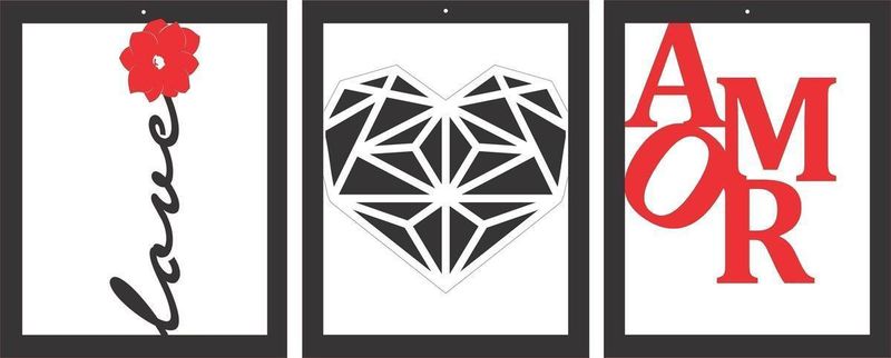 Quadro-Decorativo-Dmadero-Love-Amor-20x25x6cm-Kit-com-3-Pecas