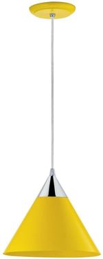 Pendente-1-Lampada-Home-20W-Polipropileno-Dital-310-Amarelo-e-Cromado-Bivolt