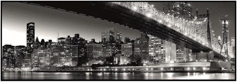 Quadro-Decorativo-E2G-Design-Barcelona-Bridge-Lights-Petro-e-Branco-30x90cm