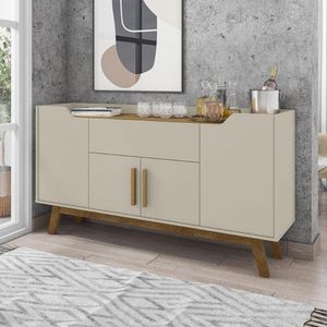 Aparador Buffet com 4 Portas e 1 Gaveta Retrô 136cm Multimóveis CR50102