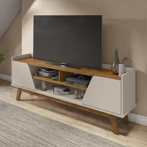 Rack para TV até 65 Polegadas com Nichos e 2 Portas Retrô Multimóveis CR45296