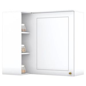 Armario Aereo Canto Reto 1P MDF 94x54 cm Americana C359 Cinza Henn