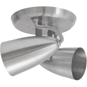 Spot de Sobrepor 2 Lâmpadas Sinsinati Até 100W Aluminio Jm 702/2Es Escovado Bivolt