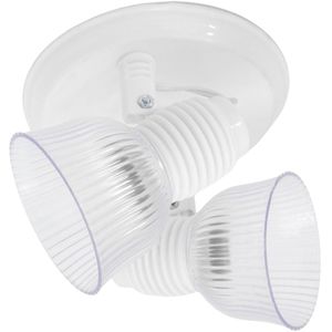 Spot de Sobrepor 2 Lâmpadas TermoPlástico Até 100W TermoPlástico Jm 301/2Br Branco Bivolt