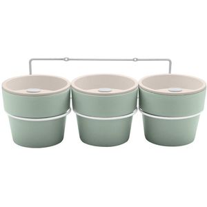 Vaso Para Planta Autoirrigável Plástico Verde Menta 44x15 Kit com 3 Unidades