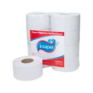 Papel Higiênico Rolão Folha Simples 300m 8 Rolos Isapel Branco