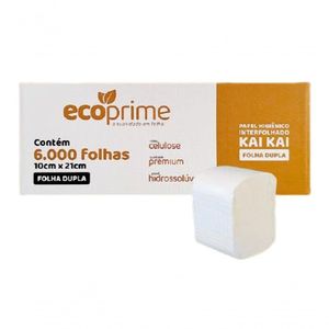 Papel Higiênico Interfolhado 10cmx21cm 100% Celulose F.dupla Ecoprime C/6000
