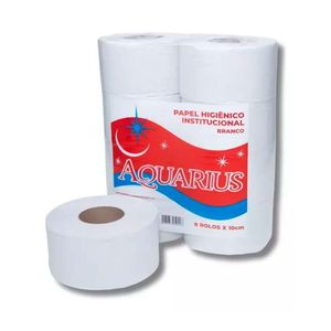 Papel Higiênico Rolão Aquarius Folha Simples 130m C-8 Isapel Branco