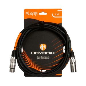 Cabo Para Microfone Hayonik Player Xlr/xlr 3 Metros - Cb0527