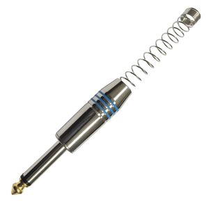 Plug P10 Mono Com Mola Espacada Azul Com Ponta Gold