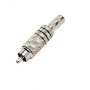 Plug Especial Rca Metalico Preto Com Mola