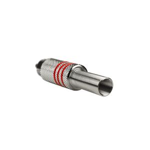 Plug Rca Metal Evus Com Mola Listras Vermelhas Macho C-074