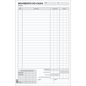 Talão Movimento De Caixa Pequeno 1-18 Tilibra - 100 Folhas
