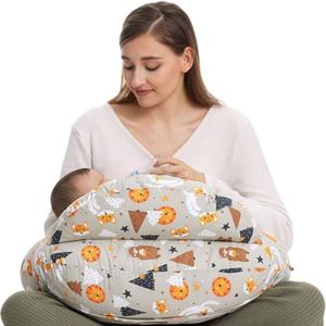 Momcozy Travesseiro Amamentação Plus Size Floresta Animal 100% Algodão
