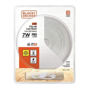 Kit Fita Led Neon 220v 3000k 7w Plug 5 Metros Ip65 Black+decker