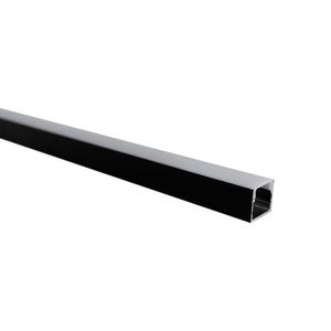 Perfil De Sobrepor Para Fita Led Blumenau Line Easy 17mm Com 3 Metros Preto Fosco