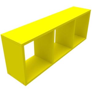 Nicho Decorativo Cubo MontFácil Color Amarelo 80x28,5x17,5cm