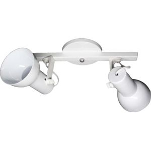 Luminária Trilho de Spot 2 Lâmpadas Caneca 60W Alumínio e Polipropileno Luz Vita Branco Bivolt