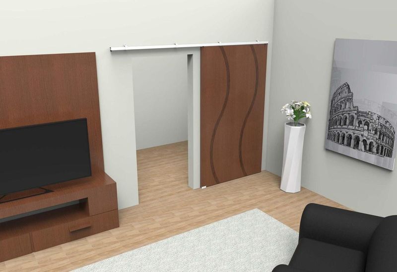 Trilho de Alumínio Para Porta de Correr Rodinato TR135 2m-ns_175167_1