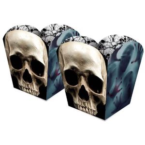 Cachepot De Papel Halloween Caveira Pequeno - 4 Unidades